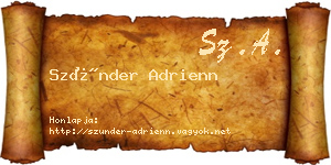 Szünder Adrienn névjegykártya